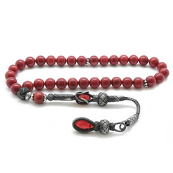 1000 Carat Silver Tassel Tassel Globe Cut Red Agate Natural Tasbih Stone - 1