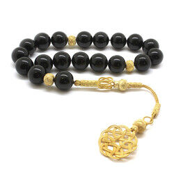 1000 ct Efe Tasbih onyx cut silver ball tassel - 3