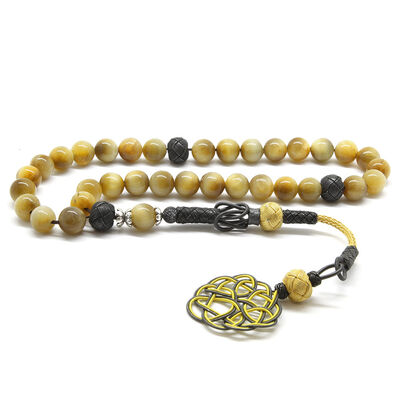 1000k Silver Tasbih Tasbih Sphere Cut Color Natural Stone Tasbih Tiger Eye - 1