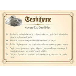 1000k Silver Tasbih Tasbih Spherical Cut and Tasbih Signature Quartz Natural Stone - 2