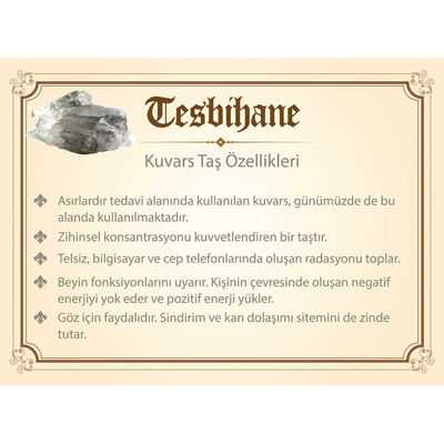 1000k Silver Tasbih Tasbih Spherical Cut and Tasbih Signature Quartz Natural Stone - 2