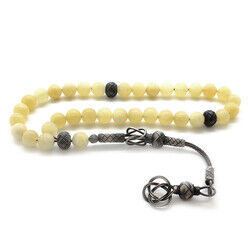 1000K silver with tassel and tassel, globe cut, calcite, natural stone, tasbih - 2