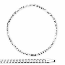 925 Sterling 50Cm 100 Micron Men's Gurmet Chain Necklace - Thumbnail
