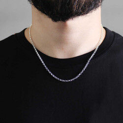 925 Sterling Silver 50Cm 80 Micron Mens Chain Necklace - Thumbnail