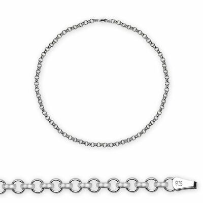 925 Sterling Silver 50Cm 80 Micron Mens Chain Necklace