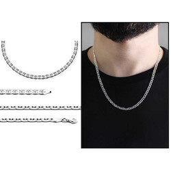 925 Sterling Silver Chain Necklace With 50 Cm Band, 120 Microns - Thumbnail