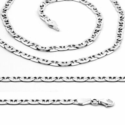925 Sterling Silver Chain Necklace With 50 Cm Band, 120 Microns