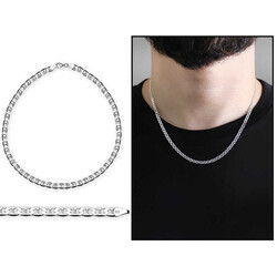 925 Sterling Silver Chain Necklace With 50Cm Band 80 Microns - Thumbnail