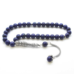 925 Sterling Silver Claw Tassel Sphere Cut Purple Lapis Lazuli Natural Tasbih Stone - 1