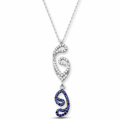 925 Sterling Silver Inverted Vav Choker - Thumbnail