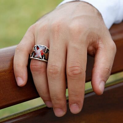 925 Sterling Silver Mens Ring - 5