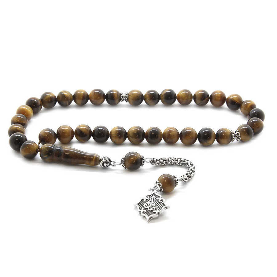 925 Sterling Silver Natural Tasbih Stone With Albanian Tassel