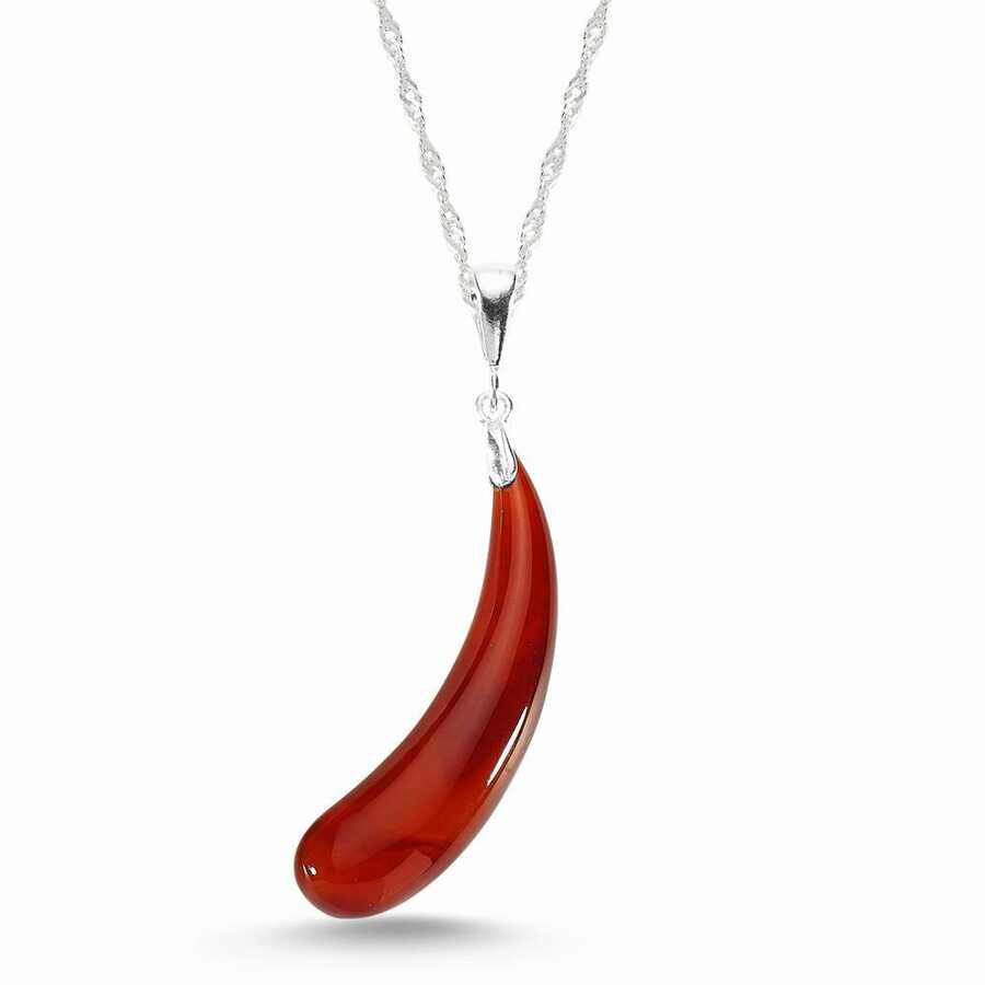 925 Sterling Silver Necklace With Agate Stone And Natural Stone