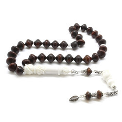 925 Sterling Silver With Camel Bone Tassel Decorated With Istanbul Cut Special Color Kuka Tasbih - Thumbnail
