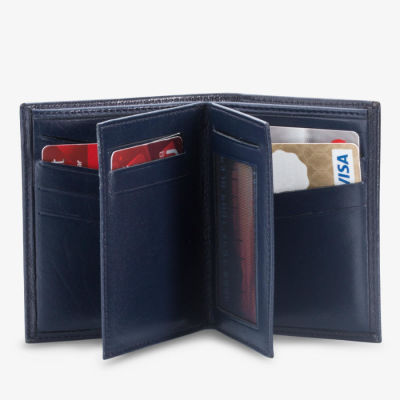 Ani Yüzük Navy Blue Camouflage Pattern Classic Leather Wallet - 4