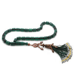 Antique Copper Ottoman Palace With Tassel And Cut Ottoman Counterpart Dark Green Stripe Of Corrugated Amber - Thumbnail