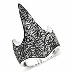 Archer (Mind) Special Design 925 Sterling Silver Antique Color Ring - Thumbnail