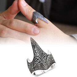 Archer (Mind) Special Design 925 Sterling Silver Antique Color Ring - Thumbnail