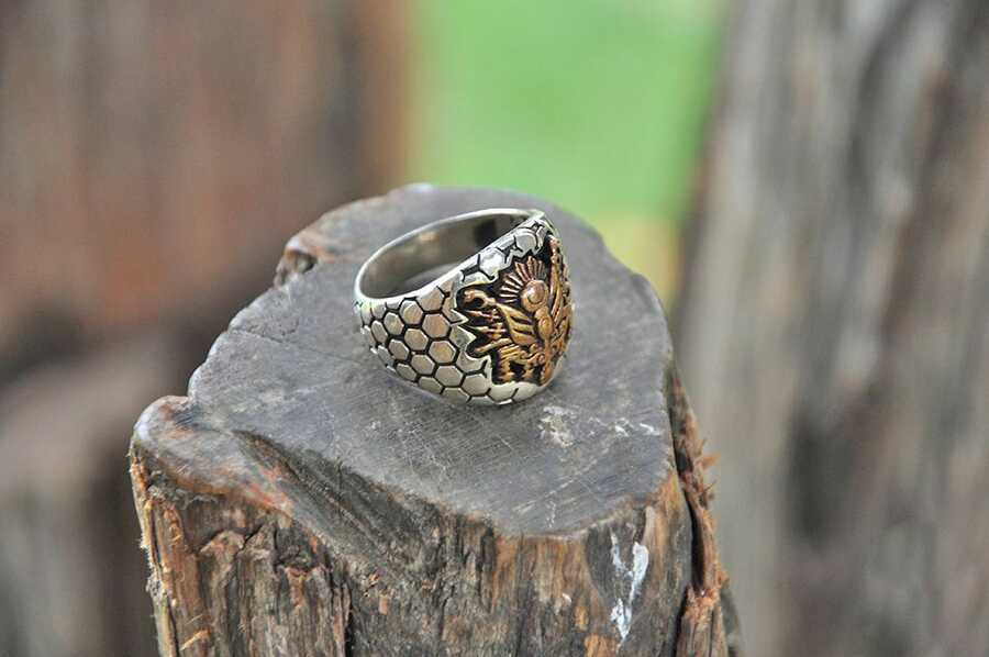 Arma Model 925 Sterling Silver Honeycomb Design Ring