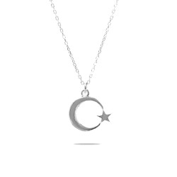 Ayyıldız Tasarım Silver Renk 925 Ayar Gümüş Kadın Kolye - 2