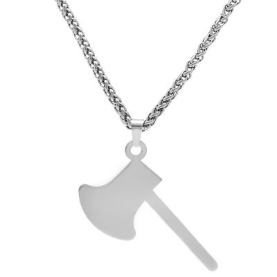 Balta Tasarım Silver Renk Çelik Erkek Kolye - 3