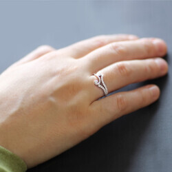 Base Model With 925 Sterling Silver Women's Ring With Micro Zircon - 2
