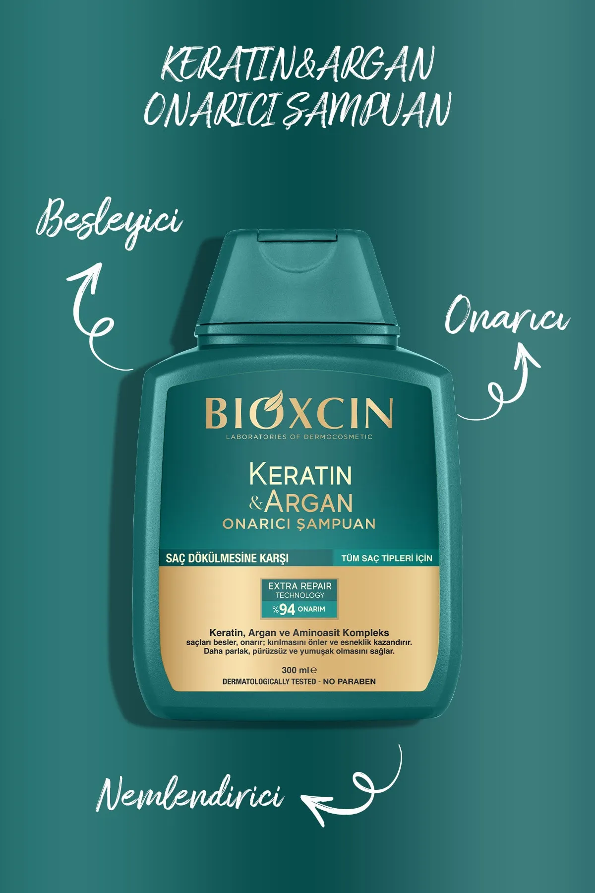 Bioxcin Keratin and Argan Repair Shampoo 300 ml - 2