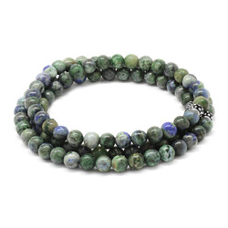 Both Bracelets Are A Necklace And A Rosary 99 Pieces Of Natural Azurite Stone Jewelry - Thumbnail