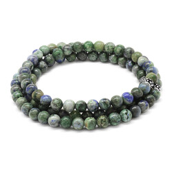 Both Bracelets Are A Necklace And A Rosary 99 Pieces Of Natural Azurite Stone Jewelry - 3