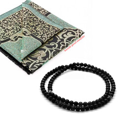 Both Bracelets Are Necklace And Rosary 99 Natural Stone Black Onyx Jewelry - 9