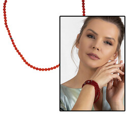 Both Bracelets Are Necklace And Rosary 99 Natural Stone Red Agate Jewelry - 1
