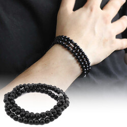 Both Bracelets - Necklace And Rosary 99 Natural Onyx Stone Accessories - 1