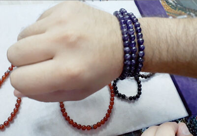 Both Bracelets - Necklace And Rosary 99 - Natural Stone Accessory With Purple Amethyst - 10
