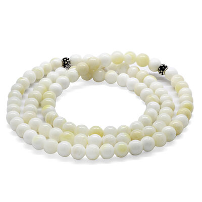 Both Bracelets - Necklace And Rosary 99 Pieces Natural Stone Mother-Of-Pearl Jewelry - 3
