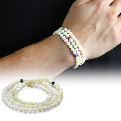 Both Bracelets - Necklace And Rosary 99 Pieces Natural Stone Mother-Of-Pearl Jewelry