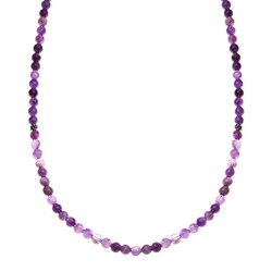 Both Bracelets - Necklace And Rosary 99'Purple Amethyst Natural Stone Jewelry - 8