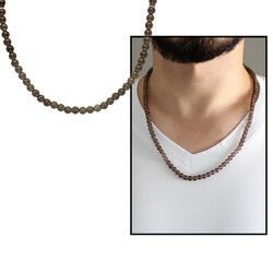 Both Bracelets - Necklace And Rosary 99 Smoky Quartz Natural Stone Accessory - 4