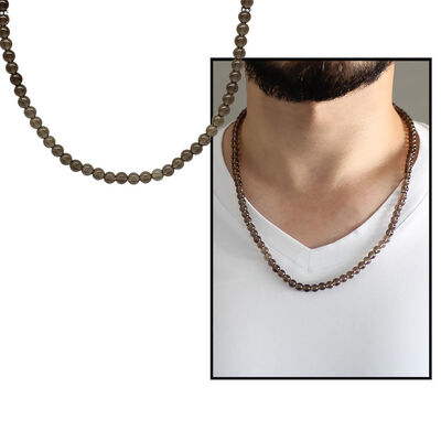 Both Bracelets - Necklace And Rosary 99 Smoky Quartz Natural Stone Accessory - 4