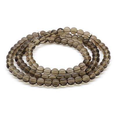 Both Bracelets - Necklace And Rosary 99 Smoky Quartz - Natural Stone Jewelry - 4