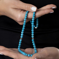 Both Bracelets - Necklaces And 99 Rosary Beads - Are Turquoise From Natural Stone. - 7
