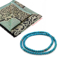 Both Bracelets - Necklaces And 99 Rosary Beads - Are Turquoise From Natural Stone. - 9