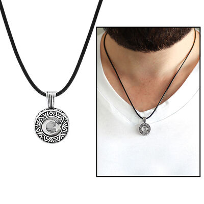 Cevşen Custom 925 Sterling Silver Necklace With Crescent And Star Theme
