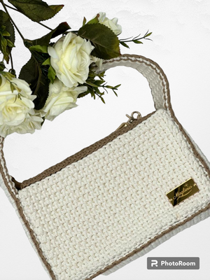 CLUTCH BAG FOR WOMEN CREAM COLOR HAND MADE - 1