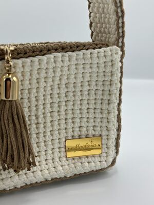 CLUTCH BAG FOR WOMEN CREAM COLOR HAND MADE - 2