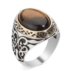 Commemorative Ring Ottoman Ring İnlaid With A Large Onyx Stone - 1