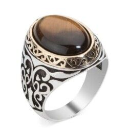 Commemorative Ring Ottoman Ring İnlaid With A Large Onyx Stone