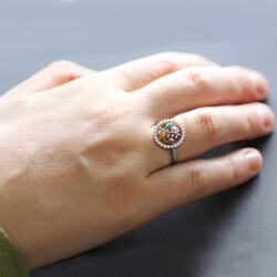 Country Garden Design Zircon Stone 925 Sterling Silver Women Ring - 2