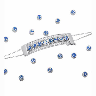 Customized Zirconia 925 Sterling Silver Demounted Bracelet - 1