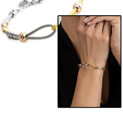 Dorica Women's 925 Sterling Silver Knot Bracelet Silver-Gold 925 Sterling Silver - 1