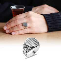 Dot Pattern 925 Sterling Silver Hollow Ring - 1